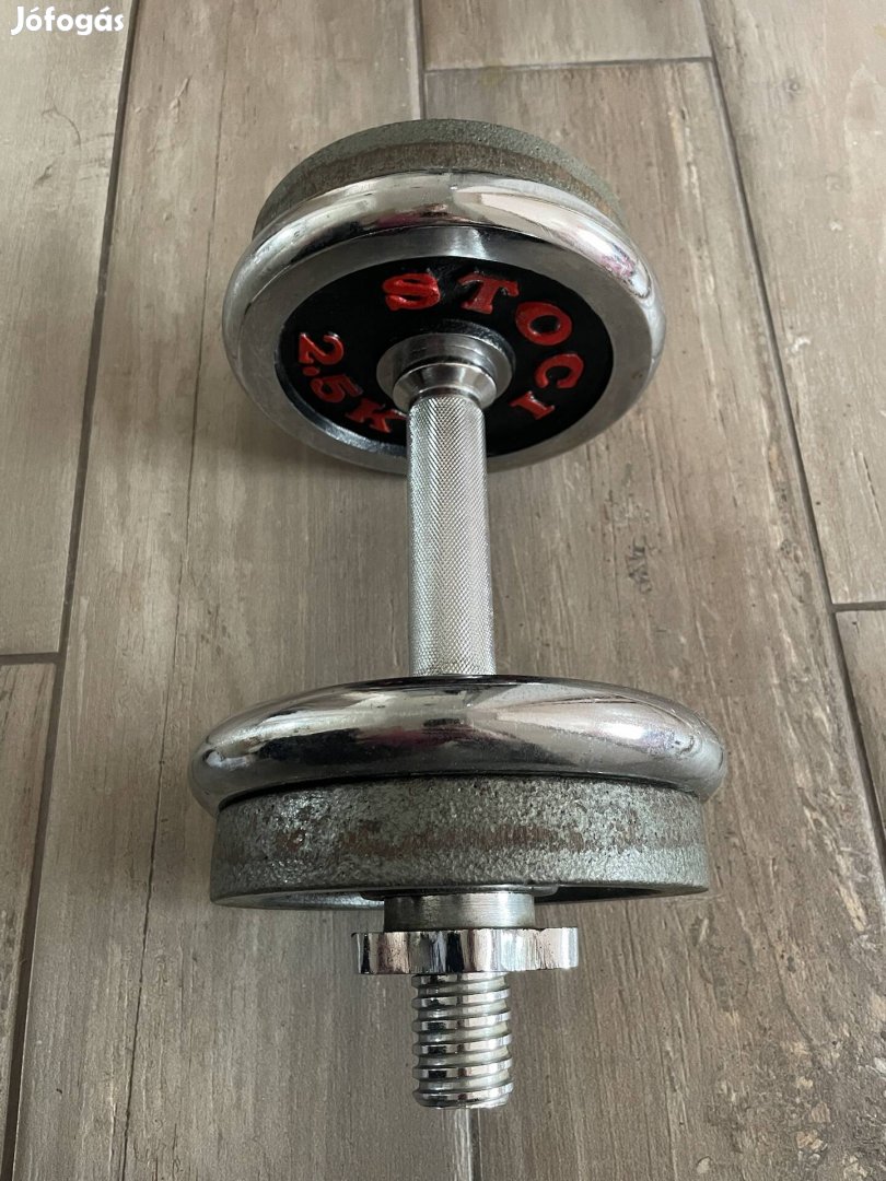 Egykezes súlyzó 4db 2,5kg tárcsával króm szorítókkal