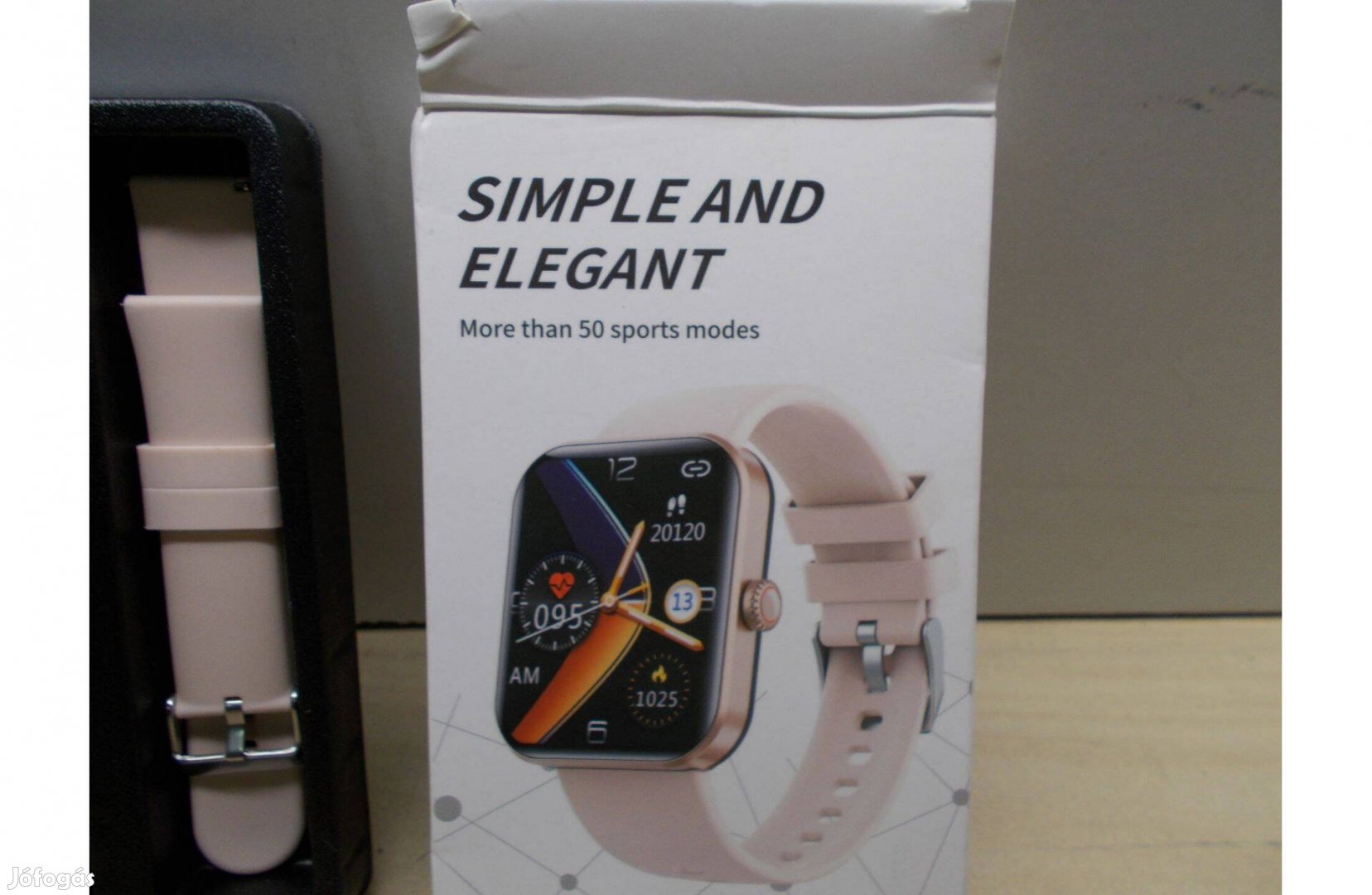 Egyszerű és elegáns okosóra fitness tracker beige szíj új dobozban