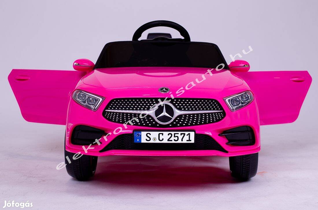 Egyszmélyes pink Mercedes CLS350 Coupe 12V eredeti elektromos kisautó