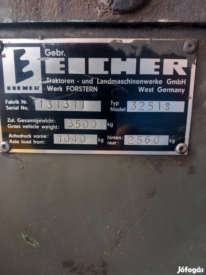 Eicher traktor eladó!