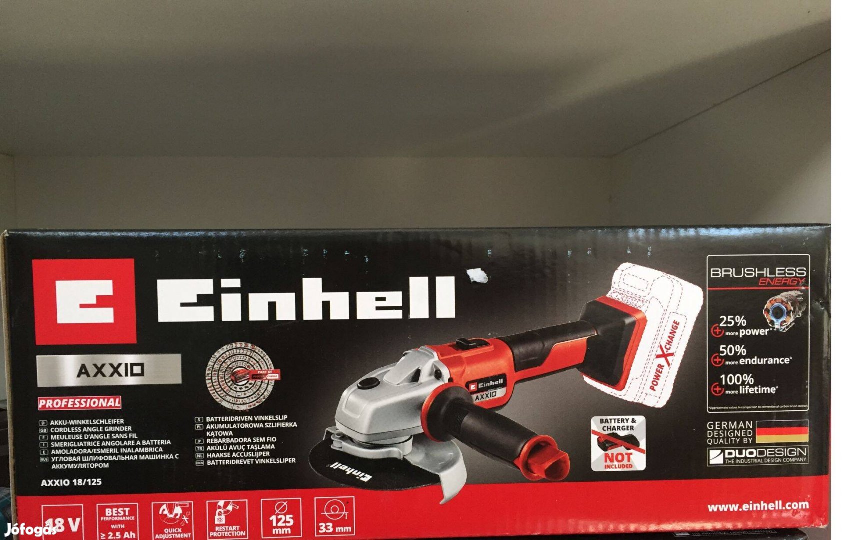 Einhell Axxio 18/125 Solo Akkus sarokcsiszoló 18V (akku-töltő nélkül)(