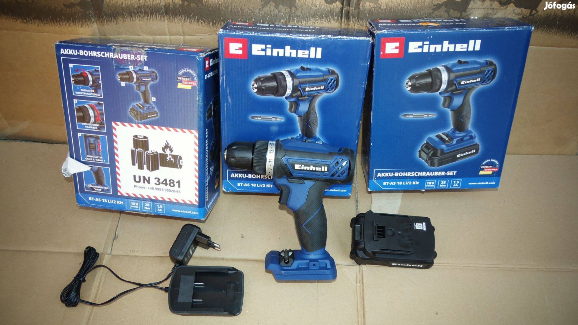 Einhell BT-AS 18 Li/2 Akkus fúrócsavarozó készlet (Új, akkuval)