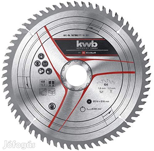 Einhell KWB Fűrészlap 210x30x1,8mm 64 fogas (49587862)