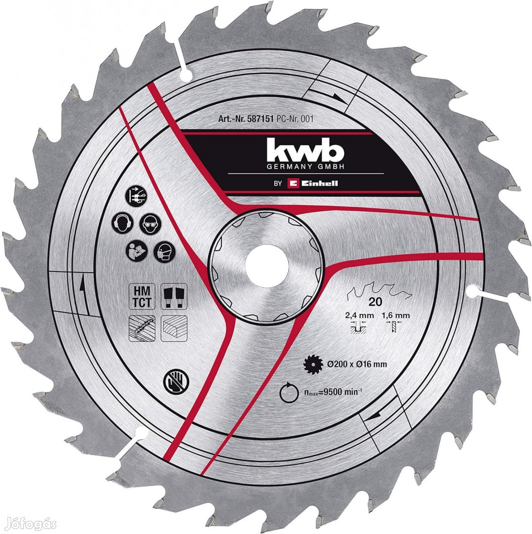 Einhell KWB Körfűrészlap, vágókorong 200x16x2,4mm Z20 (49587151)