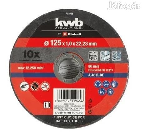 Einhell KWB vágókorong 10db 125x1,0mm (49711945)