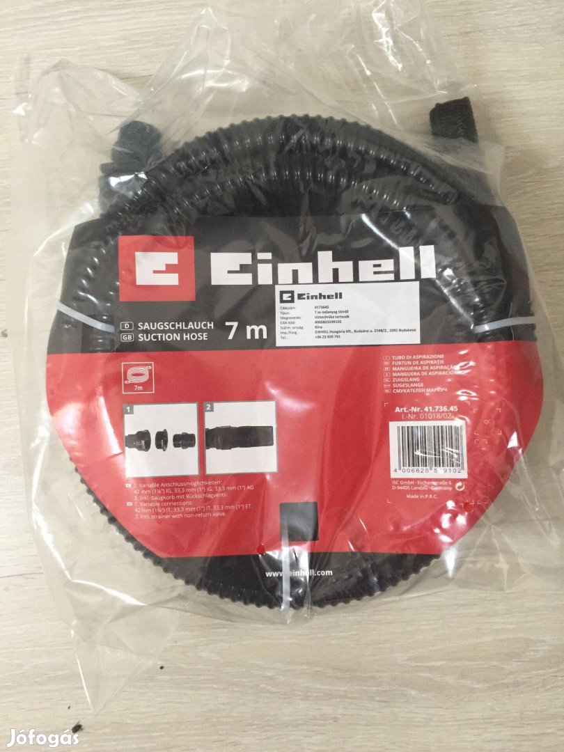 Einhell Műanyag tömlő szivattyú tartozék d=25mm 7m-es (4173645)