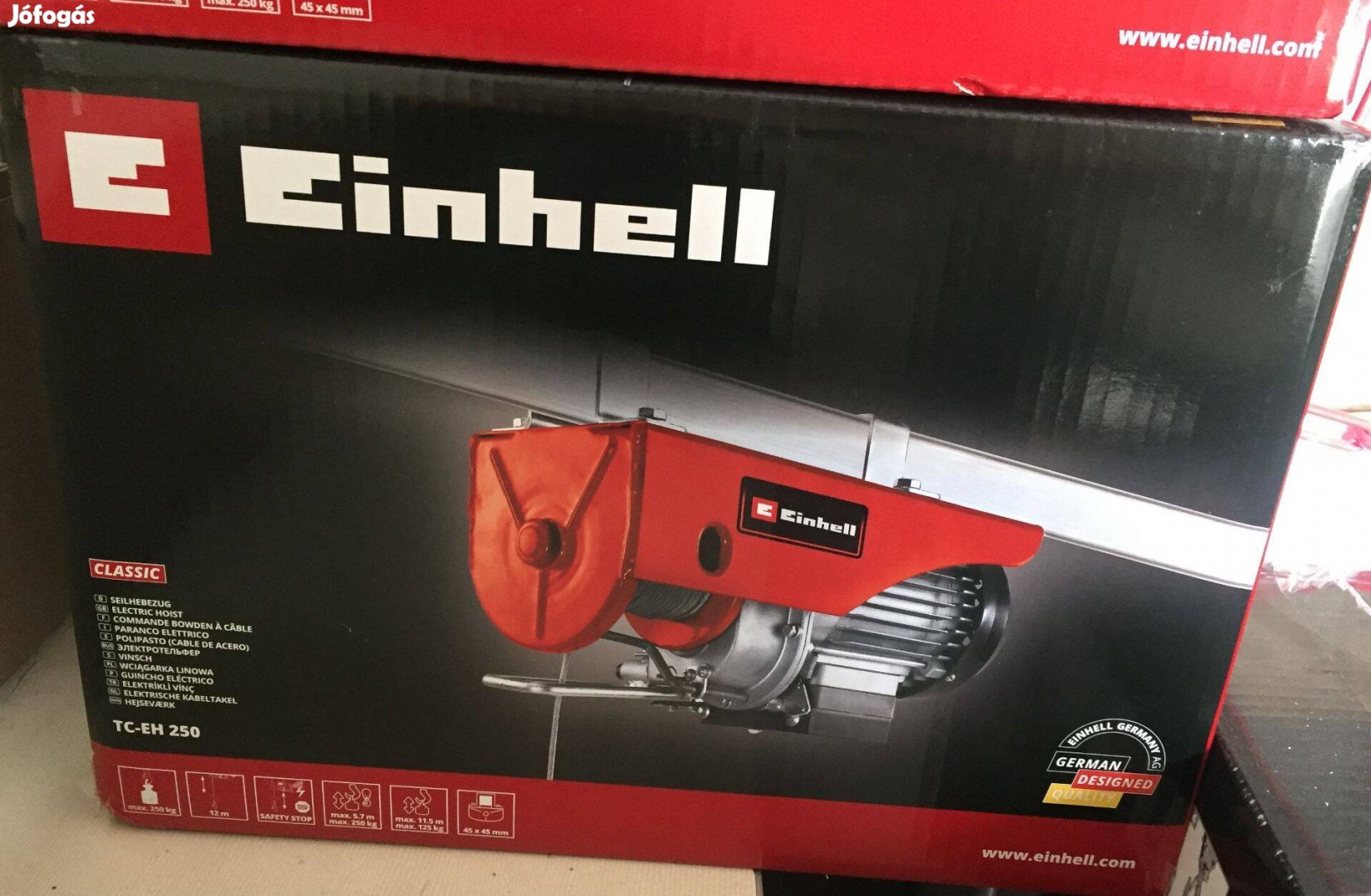 Einhell TC-EH 250 Drótköteles elektromos csörlő, emelő 250kg, 500W, 11