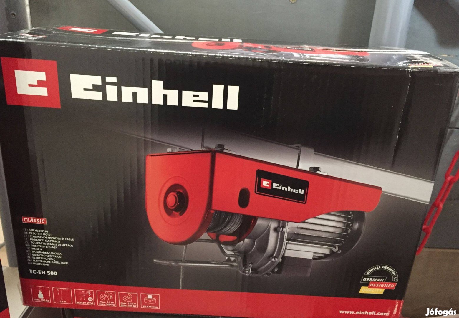 Einhell TC-EH 500 Drótköteles elektromos csörlő, emelő 1000W, 12m (225