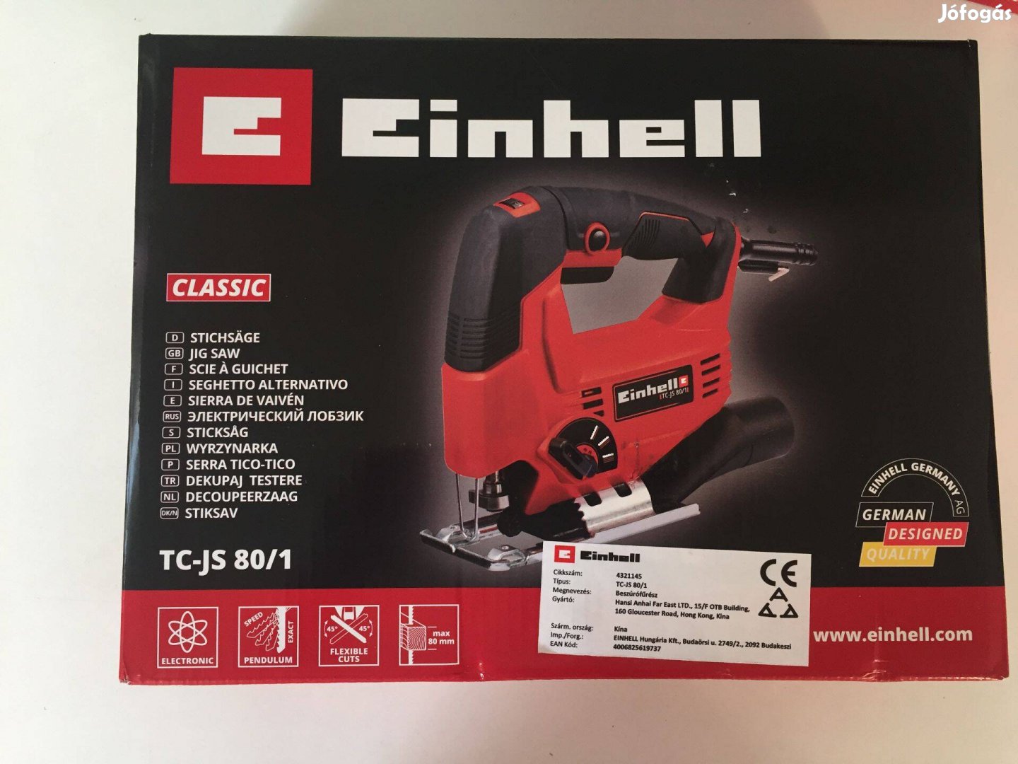 Einhell TC-JS 80/1 Dekopírfűrész 550W (4321145)