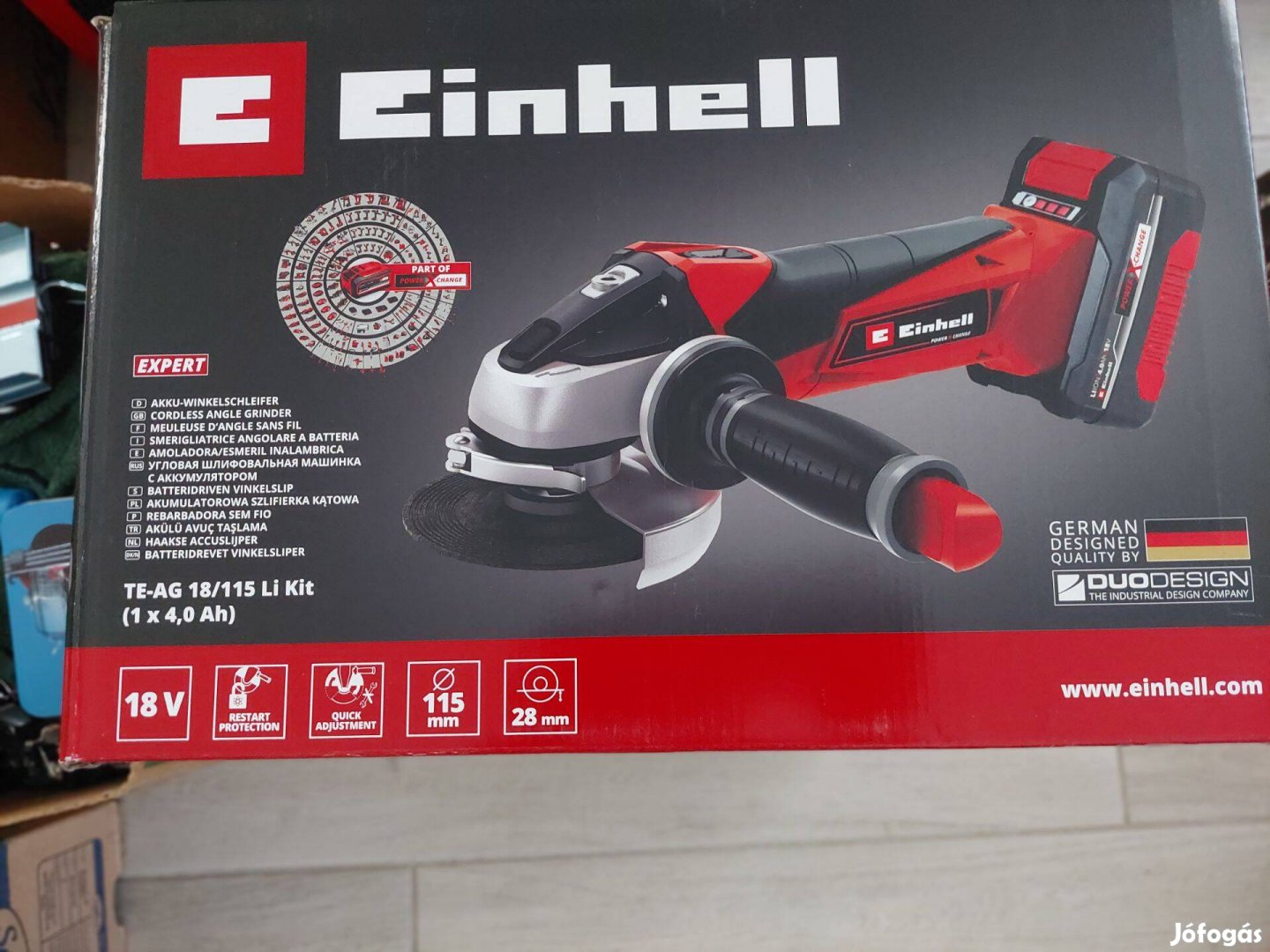 Einhell TE AG 18/115 li kit sarokcsiszoló 29.000ft