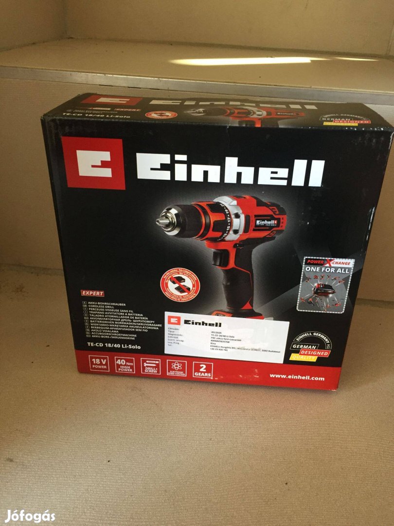 Einhell TE-CD 18/40 Li-Solo Akkus fúró-csavarozó 18V 40Nm (akku-töltő