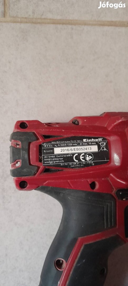 Einhell csavarbehajtó 18V Li-os géptest