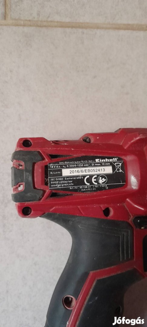 Einhell csavarbehajtó 18V Li-os géptest