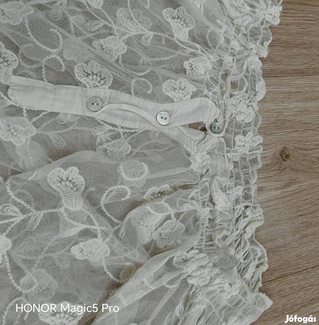 Ekrü rugalmas csipke női felsőrész