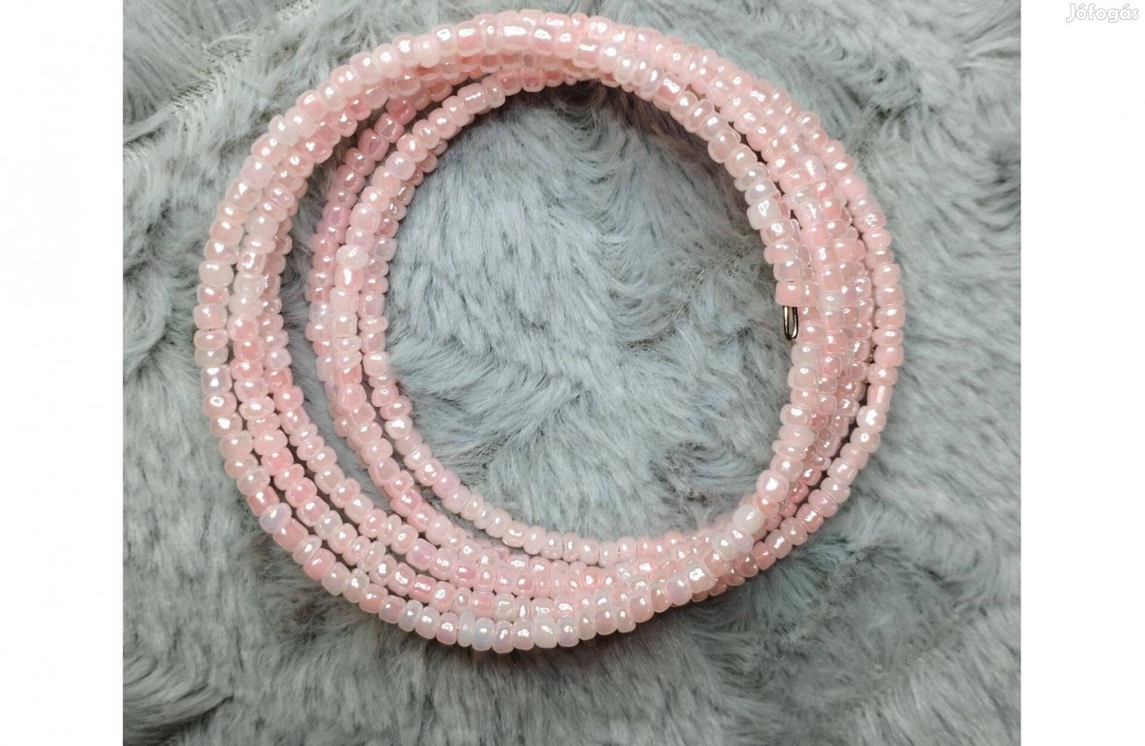 Ékszer karkötő 6 soros memóriadrótos rózsaszín új