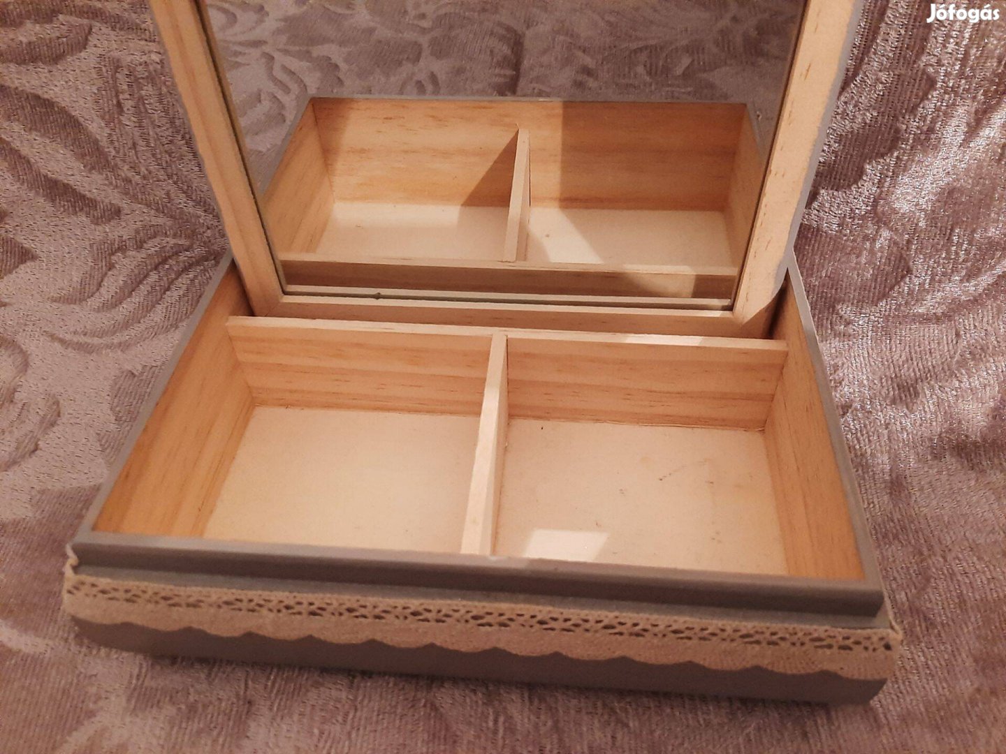 Ékszertartó doboz fa, kézműves