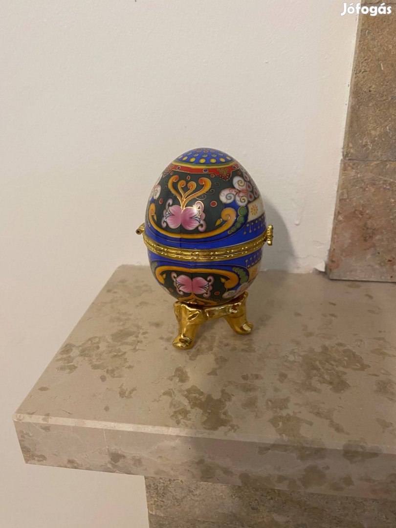 Ékszertartó porcelán tojás , kicsi