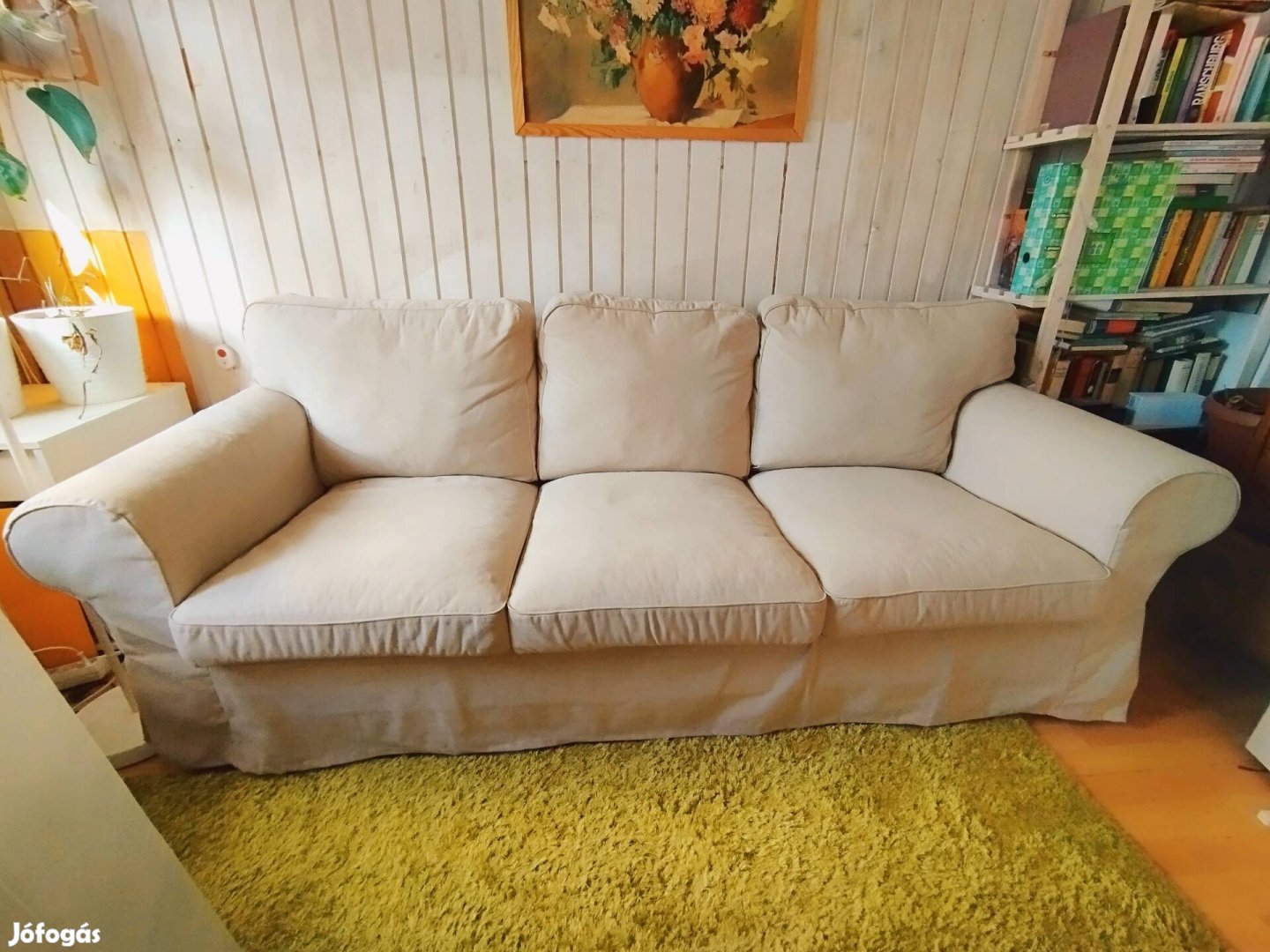 Ektorp 3 személyes kanapé, bézs, hibátlan 