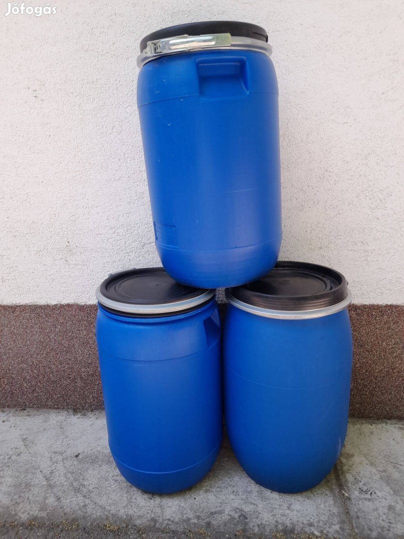 Eladó 120, 150l műanyag hordó