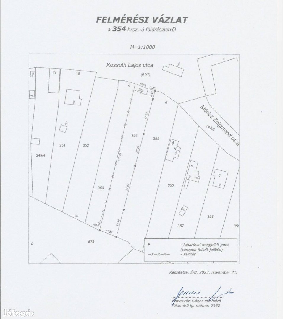 Eladó 1670 nm belterületi telek Pusztazámoron