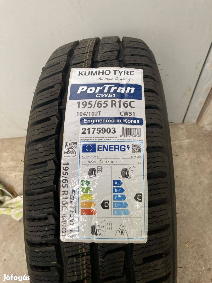 Eladó 195/65 R16C Kumho téli gumi