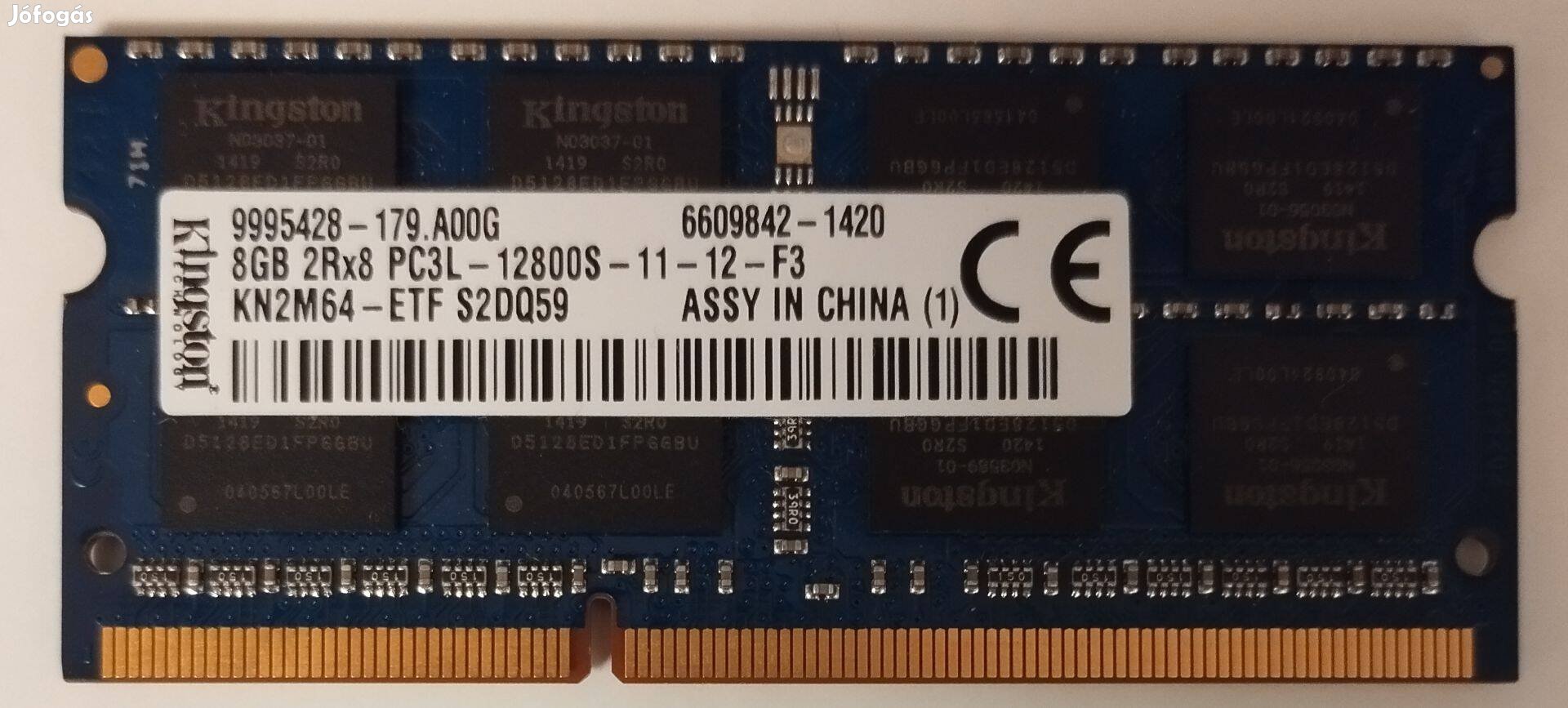 Eladó 1db 8gb laptop memória DDR3