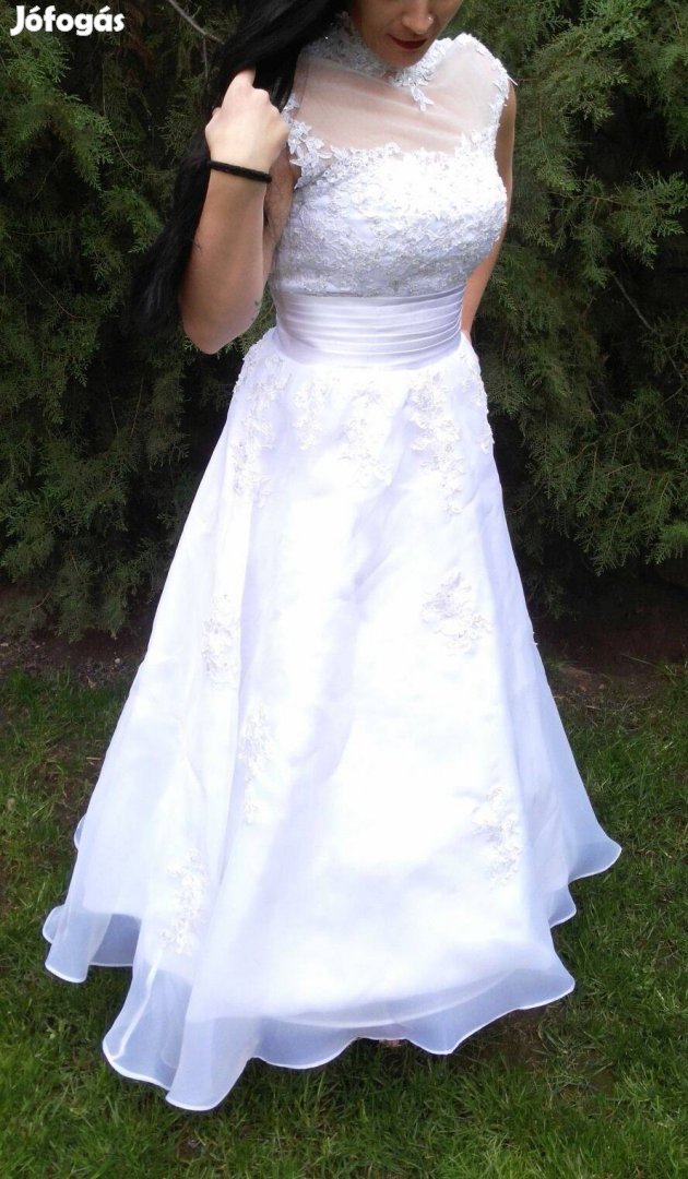 Eladó 1xhasznált& vadonatúj csodaszép fehér menyasszonyi ruha, 38-40es
