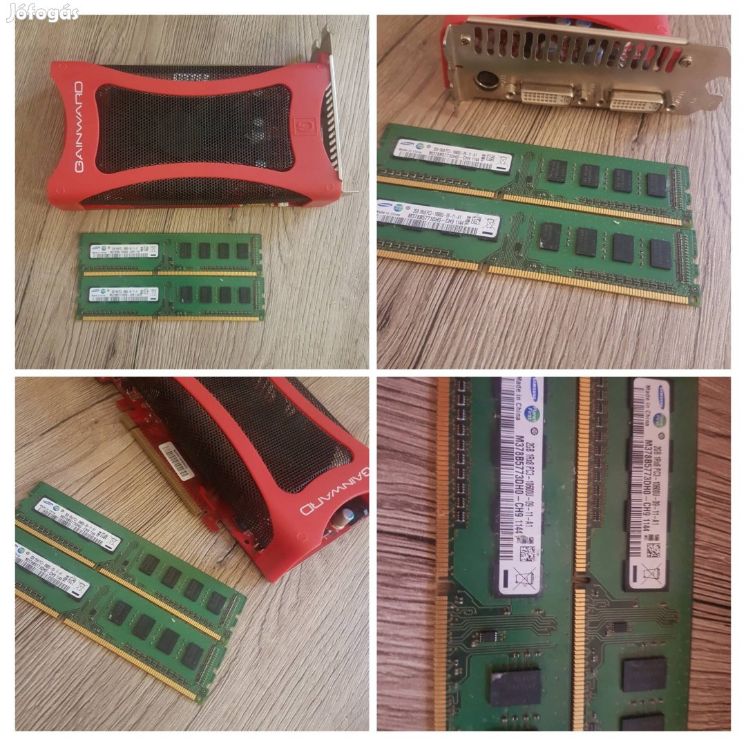 Eladó 2×2GB PC3 Ram és Gainward videókártya 512M DDR3 256B 