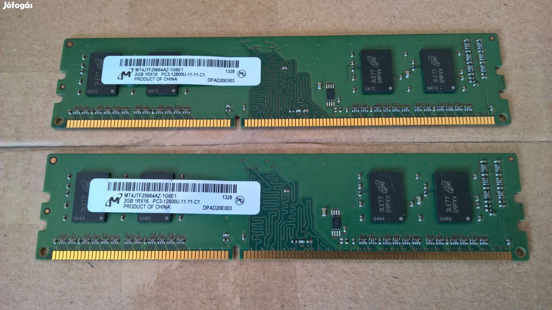 Eladó 2*2=4 GB DDR3 1600 MHz CL11 RAM