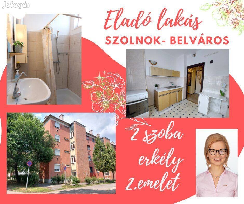 Eladó 2. emeleti, 2 szobás, erkélyes lakás - Szolnok, belváros