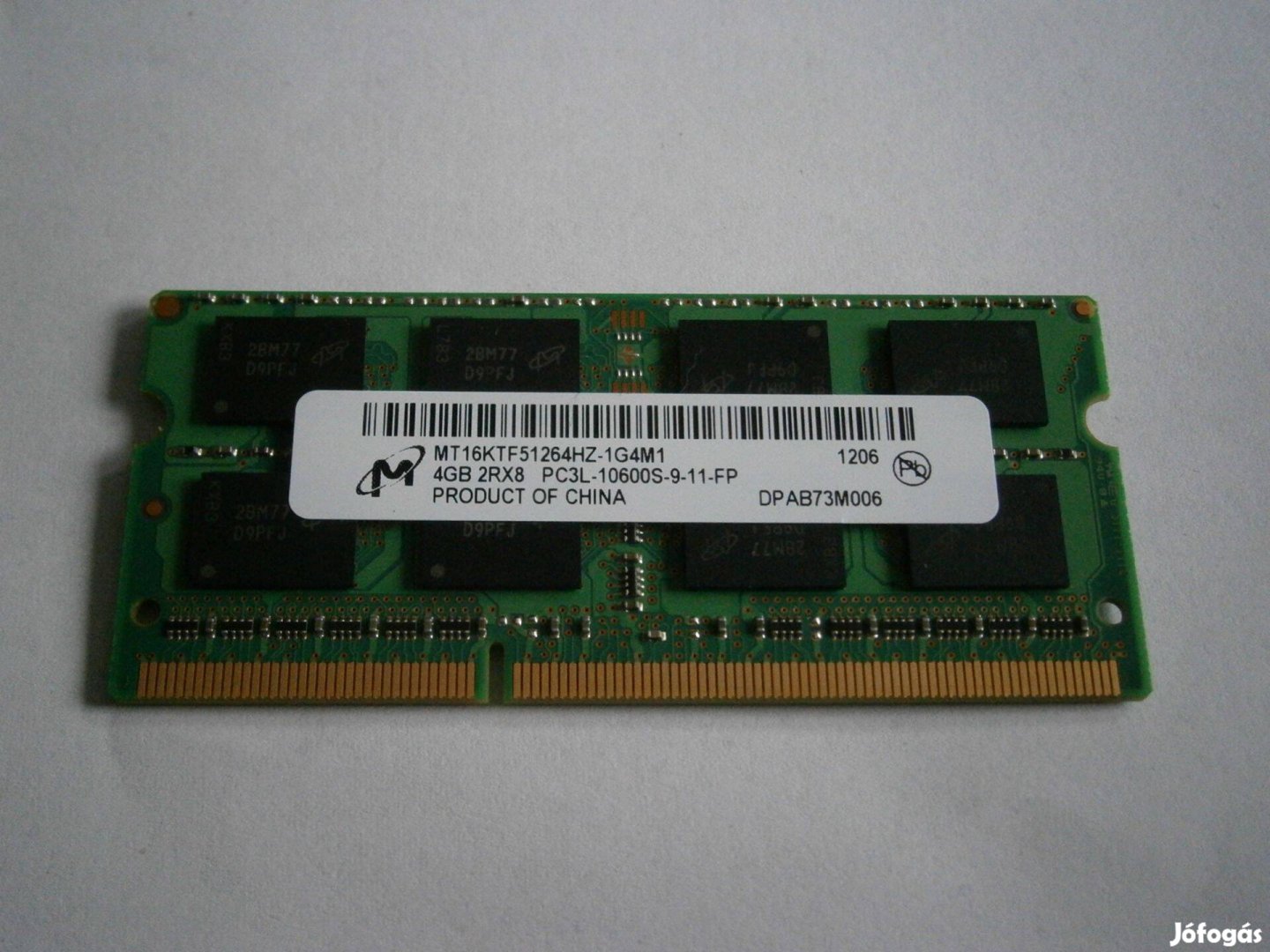 Eladó 2 x 4GB Sodimm (notebook) memóriamodul