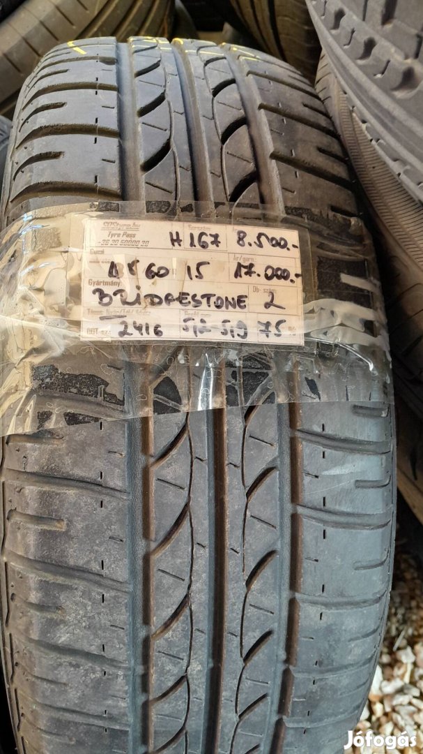 Eladó 2db Bridgestone 185/60R15 nyári gumi 