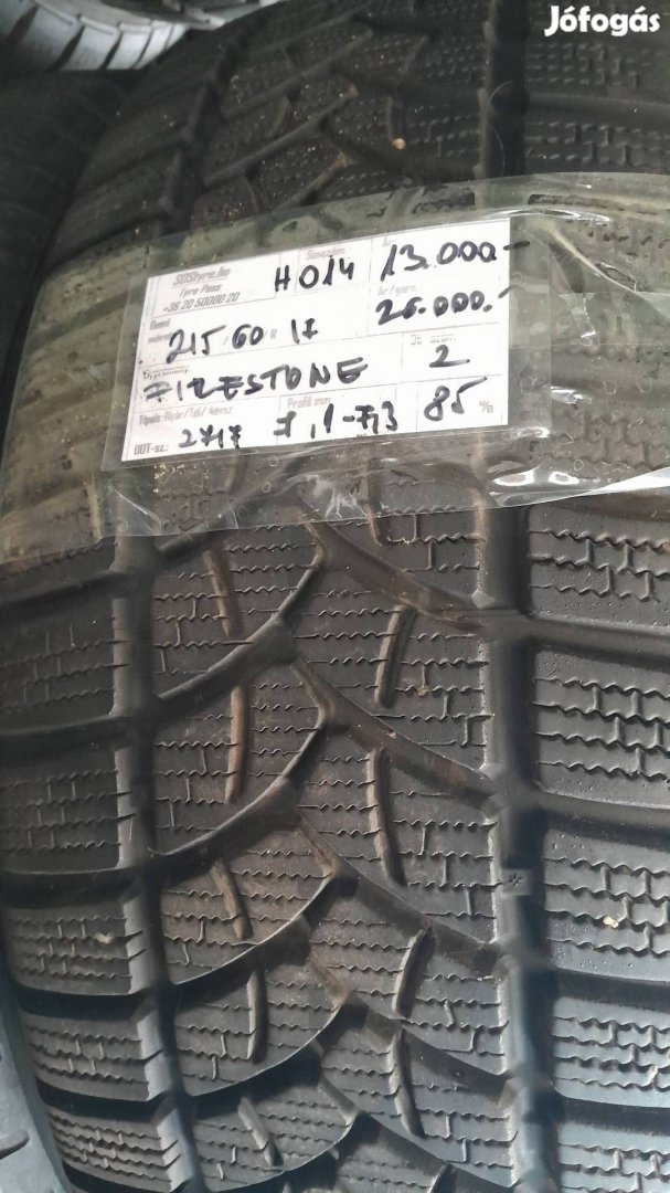 Eladó 2db Firestone 215/60R17 téli gumi 