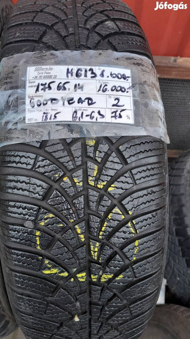 Eladó 2db Goodyear 175/65R14 téli gumi 