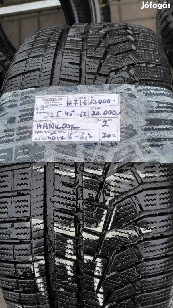 Eladó 2db Hankook 225/45R17 téli gumi 