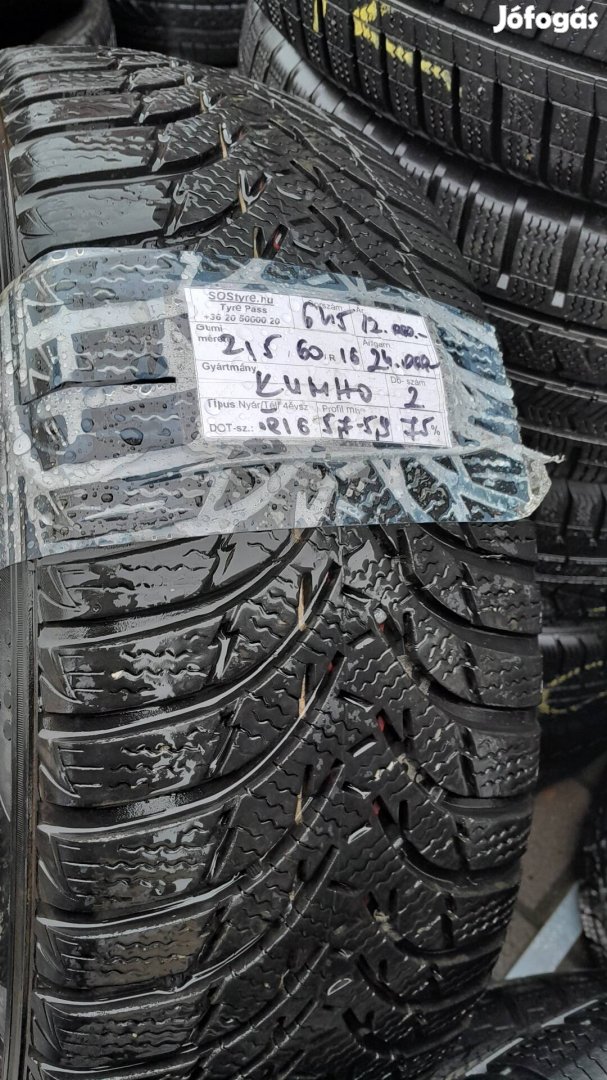 Eladó 2db Kumho 215/60R16 téli gumi 