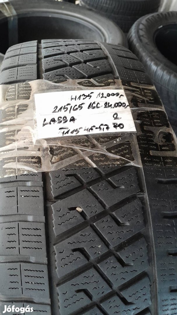 Eladó 2db Lassa 215/65R16C téli gumi 