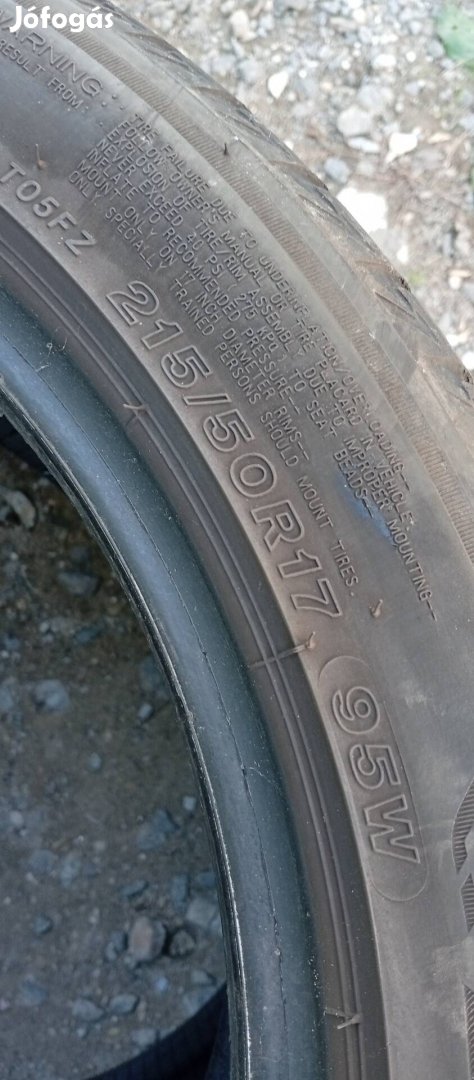 Eladó 2db Párban Bridgestone 215/50 17 es Méretben Gumi 