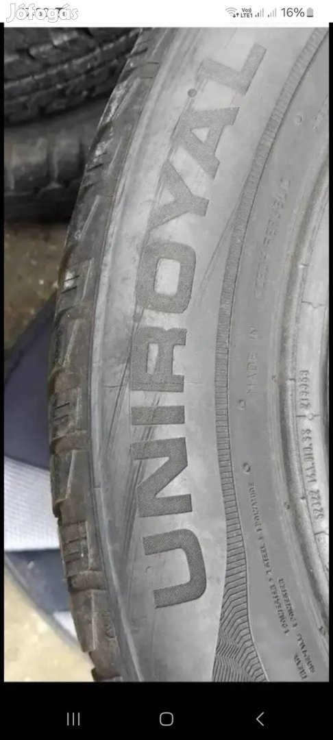 Eladó 2db Párban Uniroyal 205/55 16 Os Méretben gumi 