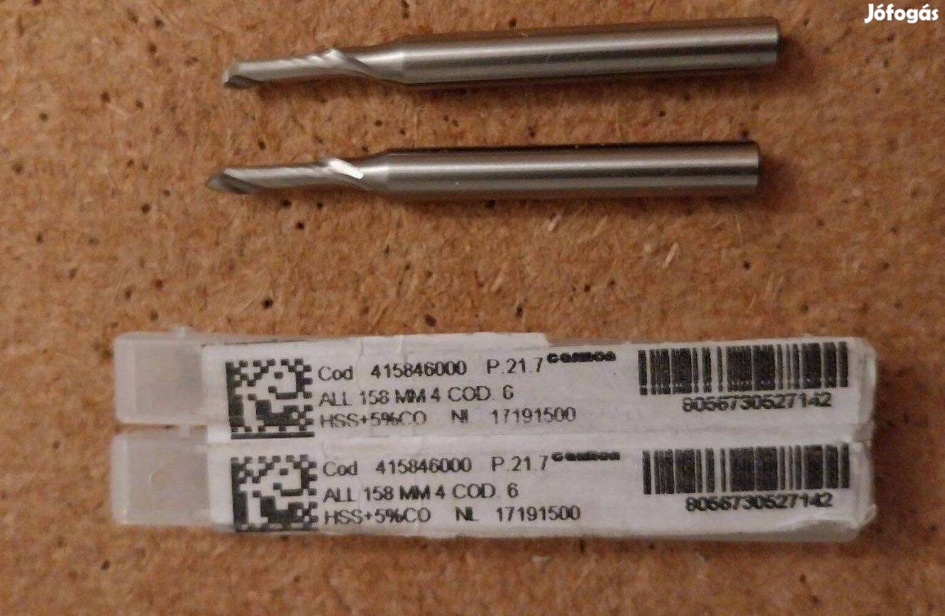 Eladó 2db új olasz Carmon D4 HSS Co5 1 élű maró