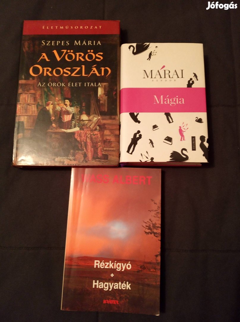 Eladó 3 db könyv Szepes M.,Márai S.,Wass A.