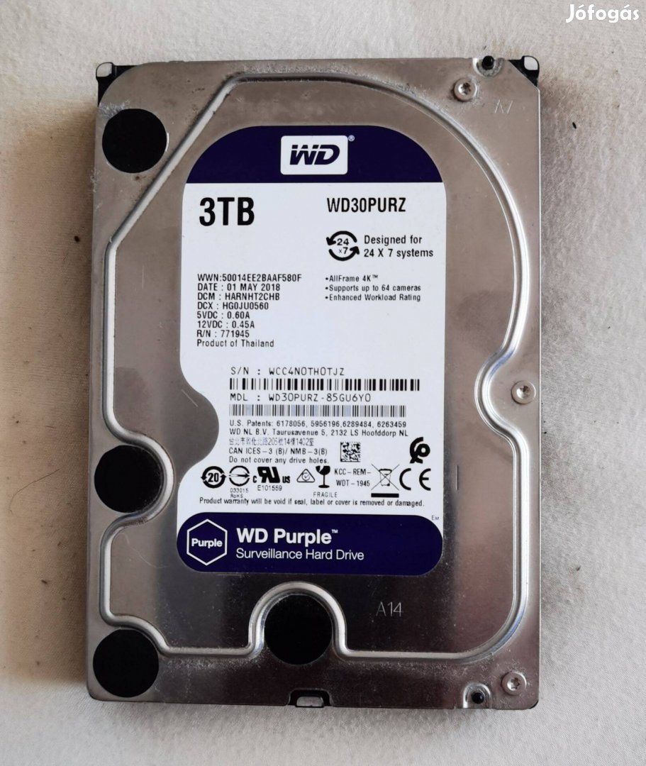 Eladó 3 és 4 TB használt HDD-m