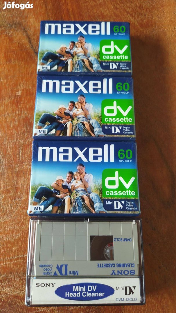 Eladó 3db Maxell60 dv kazetta+1db sony mini dv fejtisztító kazetta