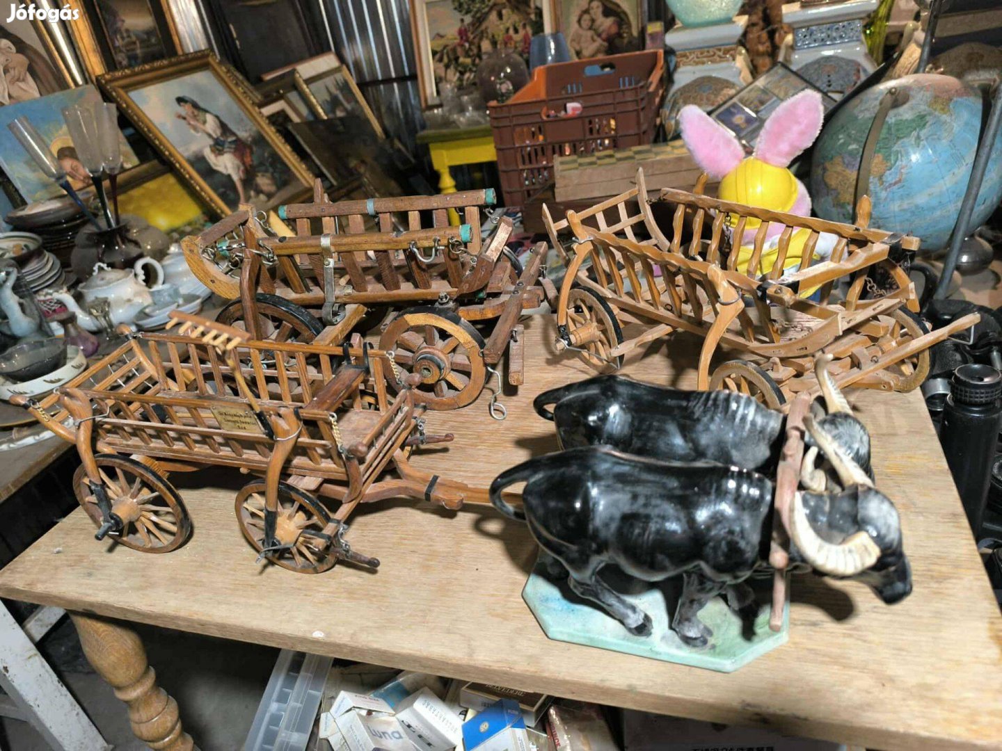 Eladó 3db régi kis szekér makett