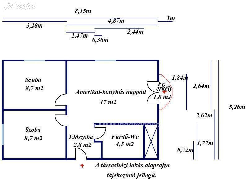 Eladó 43 nm-es lakás Albertirsa