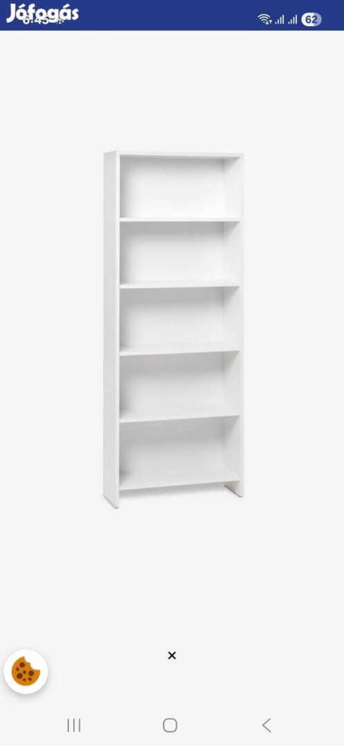 Eladó 4 db azonos fehér furnéros polc, polcrendszer