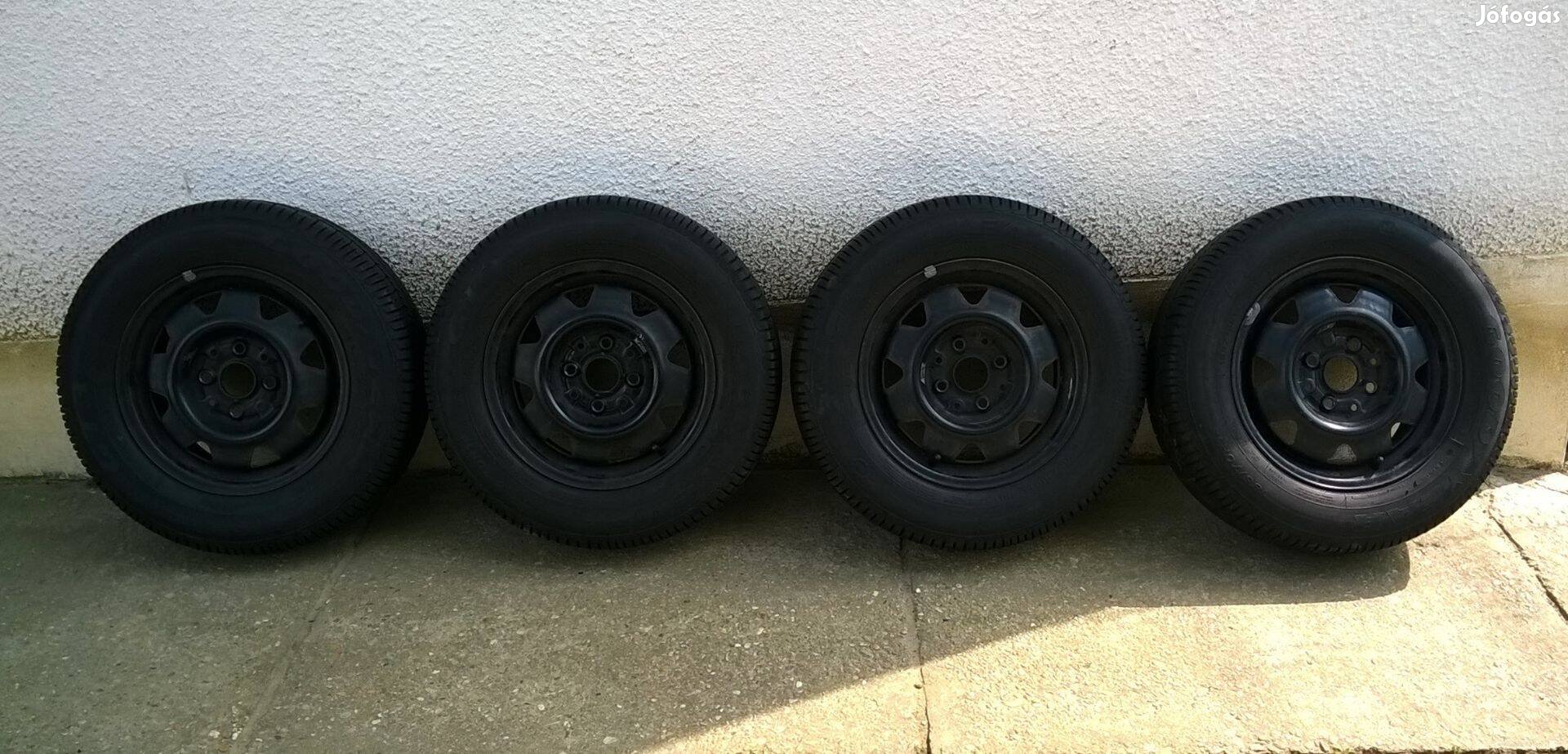 Eladó 4db 14-es 4x108 Audi-Vw lemez 185/70R14 Goodyear nyári gumival