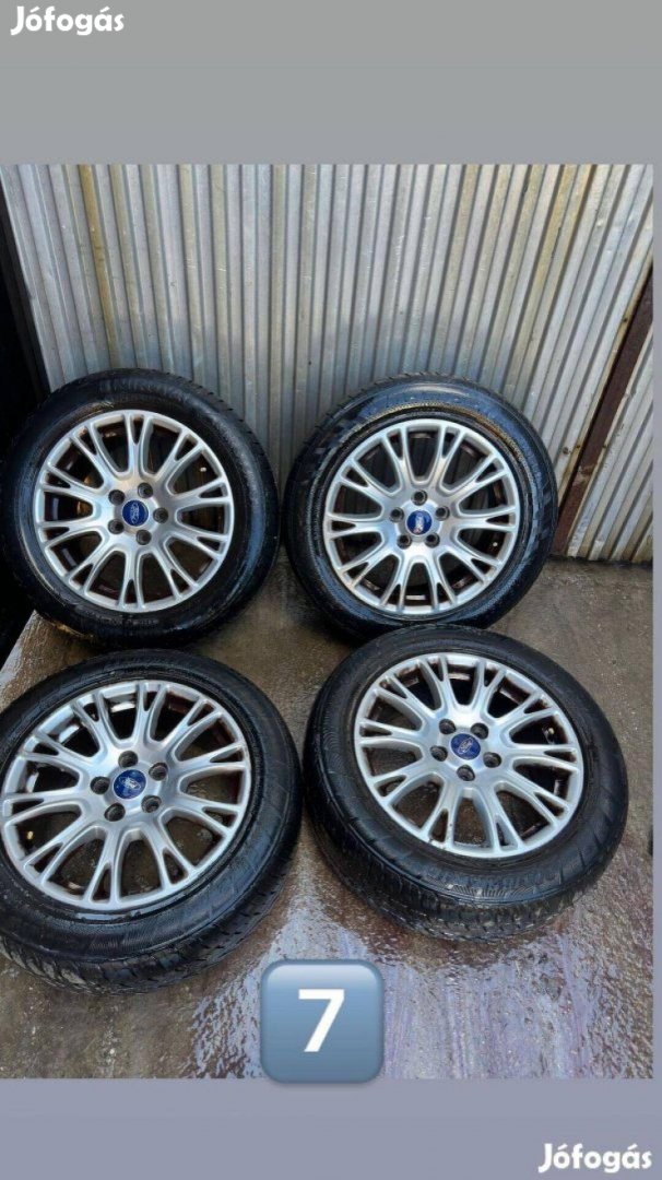 Eladó 5x108 17" gyári ford alufelni jó nyári gumikkal felni