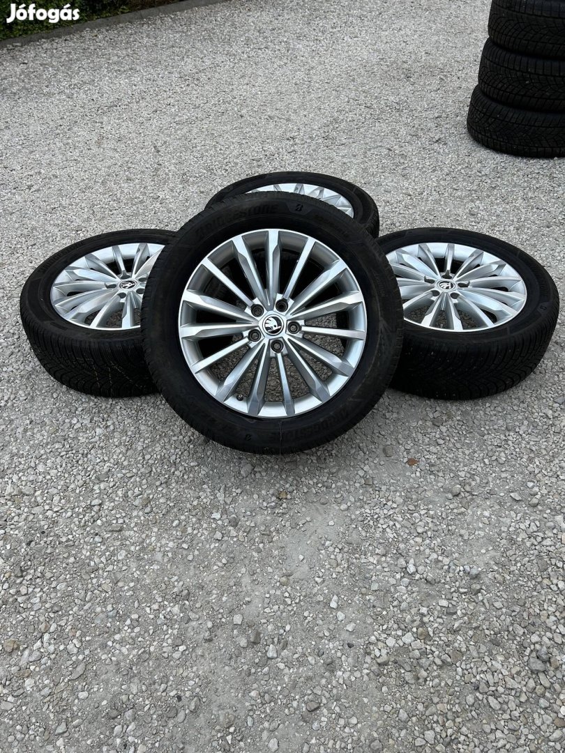 Eladó 5x112 r18 Skoda Kodiaq Trinity alufelni szett téli gumival!