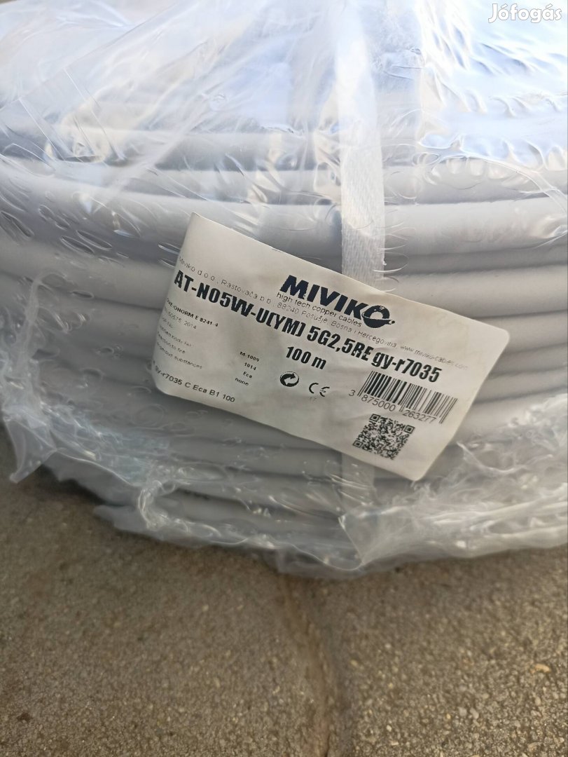 Eladó 5x2,5 Mbcu kábel 100 m 